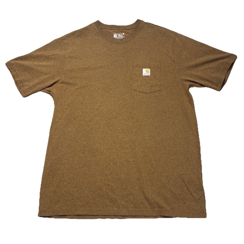 Carhartt Mens XL Tall Loose Fit T-Shirt W/ Front Pocket. Oiled Walnut Heather